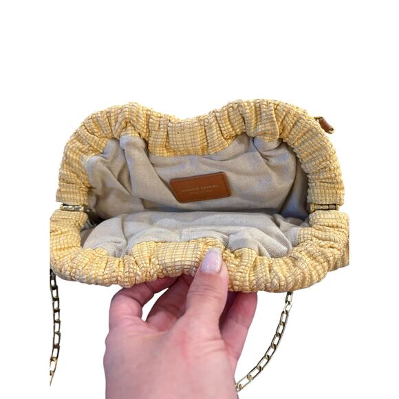Mansur Gavriel Raffia Chain Mini Cloud Clutch Evening Bag Italy Made Natural - Picture 8 of 8